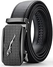 Contacts Genuine Leather Belt for Men with Easier Adjustable Autolock Buckle - Micro Adjustable Belt Fit Everywhere |Formal & Casual | Gift Box