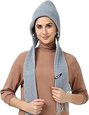 Boldfit Winter Cap for Women Woolen with Mufflers Ladies Knitted for Girls Cap, Stylish for Winter Wear Scarf
