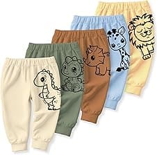 minicult Cotton Pajama Pants with All Over Print for Boys and Girls (Multicolor Designs)(Pack of 5)