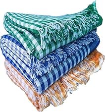 SAI BALAJI Handloom Towels 100% Pure Cotton (Pack of 3) with 1 Year Guarantee XXXL Size 36/72Inch(90/180cm) 3/6feet 800 GSM Heavy Quality(Multi Color) MNB:8