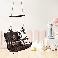 Patiofy Baby Swing/Jhula for Kids/Swing for Kids/Jhula for Baby Swing Hanging Indoor & Outdoor Folding & Washable/Ideal for 1-5 Years with Safety Belt/Swing for Kids for Home/Jhula for Babies- Brown