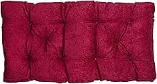 Patiofy L-Shape Cotton Cushion Gaddi for Indoor Outdoor Swing Hammock/Comfortable Tufted Pillow Chairpad Seat/All-Weather Replacement Cushion UV Resistant Swing Accessories (32" x 16", Red)
