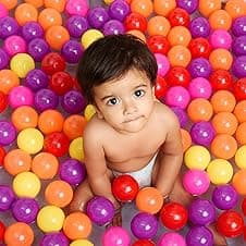 Amazon Brand - Jam & Honey Plastic Pool Balls for Kids | Encourages Physical Activity | Develops Motor Skill | Safe and Non-Toxic | 150 Multicolour Soft Balls (6 cm) | Exercise & Fitness