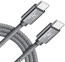 Wayona Type C to Type C Fast Charging Cable 65W Braided USB C to C for iPhone 17/17 Air/17 Pro/17 Pro Max,iPhone 16, iPhone15 Series,Samsung Galaxy S25,S24,Flip, Fold,Macbook,OnePlus