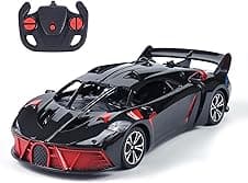 Amazon Brand - Jam & Honey Remote Control Car for Kids | High-Speed RC Car with Rechargeable Lithium Battery | Type-C Charging | LED Headlights | Black&Red