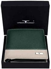 URBAN FOREST Seattle Green/Sand Leather Wallet for Men