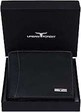 URBAN FOREST Oliver Black Leather Wallet for Men, 6 Card Slot