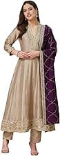 MOKOSH Women's Silk Embroidered Kurta Pant Dupatta Set (DM-474)