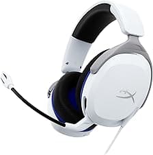 HyperX Cloud Stinger 2 Core - Gaming Headset for PlayStation, Lightweight Over-Ear Headset with mic, Swivel-to-Mute Function, 40mm Drivers (6H9B5AA), White