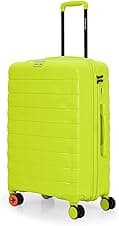 Nasher Miles Vienna Hard-Sided Polypropylene Check-in Luggage 24 inch | 65cm | 8 Wheels Medium Trolley Bag for Travel | Suitcase (Neon Lime)