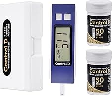 Control D Blue Glucose Blood Sugar testing Machine with 100 Strips Glucometer