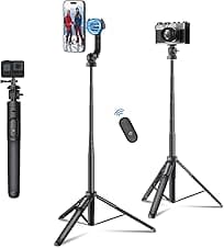 Mobilife Magnetic Selfie Stick Tripod 64" Long Tripod Stand for Magsafe iPhone 360 Degree Rotation Versatile Mobile Holder with Bluetooth Remote for Camera Gopro Vlogging Live Streaming Travel
