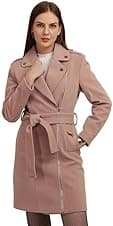 PLAGG Women Winter Trench Coat | Knee Length Design for Casual and Semi Formal Wear | Notched lapel