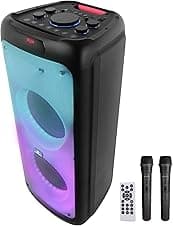 ZEBRONICS 120 Watts Party Speaker with 2 Wireless Mic, 7 hrs Playtime, Karaoke & Recording Function, TWS, Bluetooth, USB, AUX, mSD, RGB Modes (Thump 700)