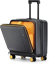 MOKOBARA Transit Cabin Overnighter Luggage | 44 Liters Capacity Carry-On Suitcase | Polycarbonate Hard Shell & 8 Silent Wheels | TSA Approved Lock | Black | Money Moves Sunray