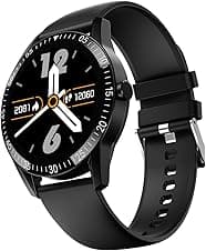 Fire-Boltt Talk Round Smart Watch 1.39″ TFT Display with Bluetooth Calling, Dual Button, Voice Assistance, SPO₂ & Heart Rate Monitor, 120+ Sports Modes, Smartwatch for Men & Women - Black